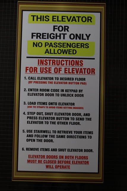 Elevator sign
